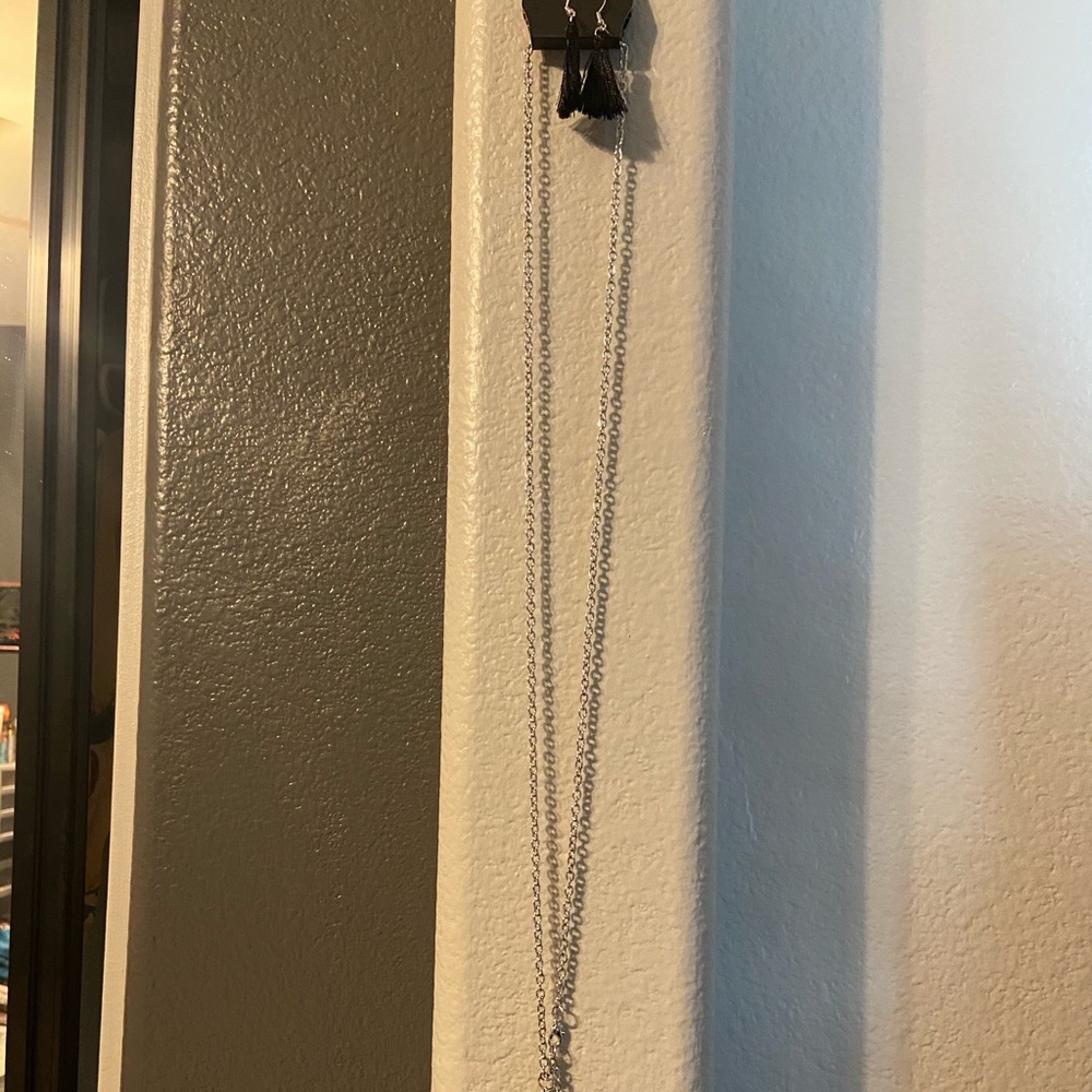Fringe necklace and earrings